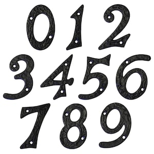 Vintage Classic Serif 3 Inch Iron House Number for Address Plaque, Mailbox, and Metal Signage - NO-IR830-75 from RCH Hardware