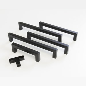 Matte Black Modern Industrial Stainless Steel Handle Pull for Drawers and Cabinets - HD-SS128 from RCH Hardware