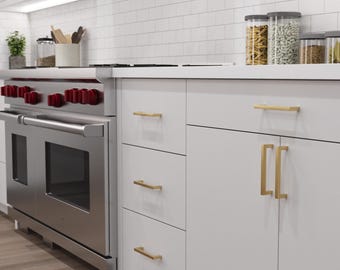 Modern Industrial Squared Bar Stainless Steel Handle Pull for Drawers and Cabinets - HD-SS128 from RCH Hardware