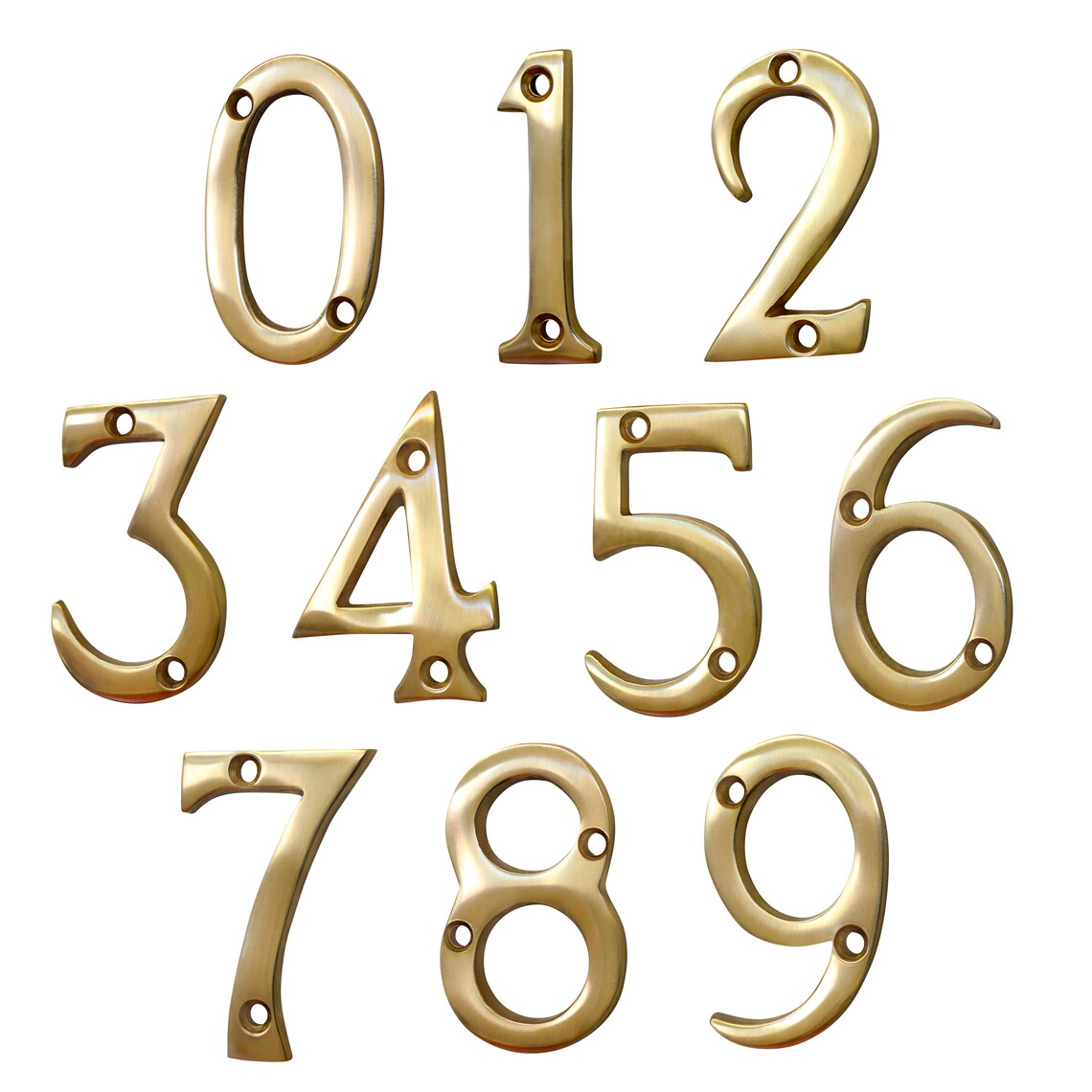 Modern Small 2 Inch Brass House Number for Address Plaque Etsy