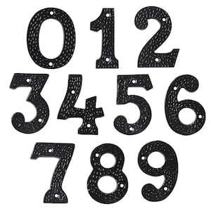 Nowoczesny numer domu z serifami, 3 cale, z żelaza, do tabliczek adresowych, skrzynek pocztowych i metalowych szyldów - NO-IR831-75 od RCH Hardware