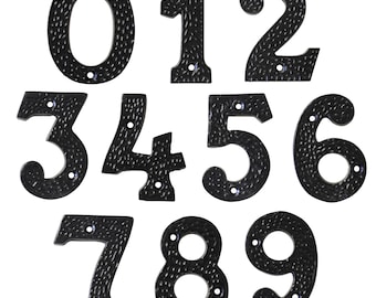Modern Farmhouse Serif 3 Inch Iron House Number for Address Plaque, Mailbox, and Metal Signage - NO-IR831-75 from RCH Hardware