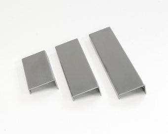 Brushed Stainless Steel Modern Industrial Stainless Steel Finger Edge Pull for Drawers and Cabinets (10 Pack) - PL-SS161 from RCH Hardware