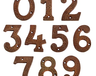 Modern Farmhouse Serif 3 Inch Iron House Number for Address Plaque, Mailbox, and Metal Signage - NO-IR831-75 from RCH Hardware
