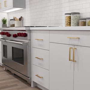 Modern Industrial Squared Bar Stainless Steel Handle Pull for Drawers and Cabinets (10 Pack) - HD-SS128 from RCH Hardware