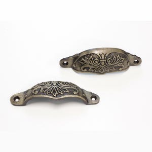 Vintage Spanish Iron Cup Pull for Drawers and Cabinets (5 Pack) - PL-IR8350 from RCH Hardware
