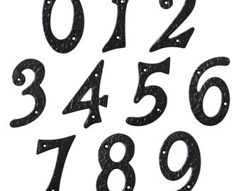 Vintage Classic Serif 4 Inch Iron House Number for Address Plaque, Mailbox, and Metal Signage - NO-IR830-100 from RCH Hardware