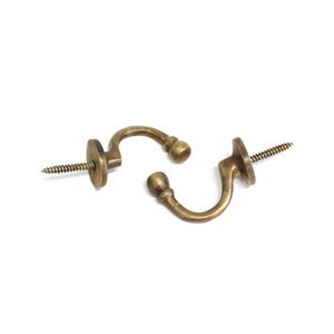 Dekorativer 5 cm Messing Curve Wandhaken für Hüte, Mäntel und Roben (4er Pack) - HK-BR2389 von RCH Hardware