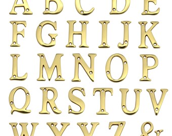 Letra moderna pequena de latão de 2 polegadas para placa de endereço, caixa de correio e sinalização de metal - LT-BR2351-50 da RCH Hardware