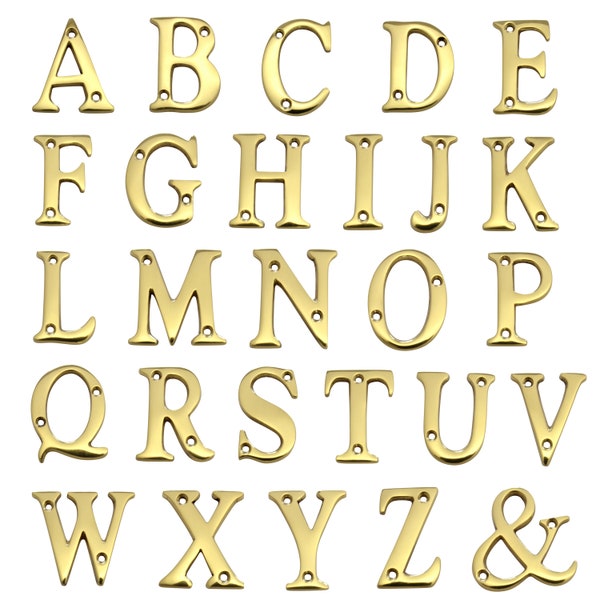 Modern Small 2 Inch Brass House Letter for Address Plaque, Mailbox, and Metal Signage -  LT-BR2351-50 from RCH Hardware