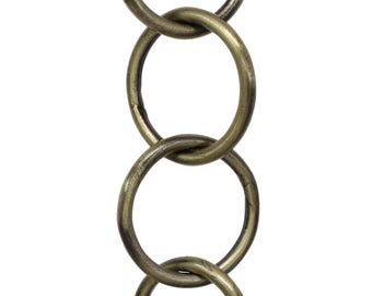 Round Ring Iron Hanging Chandelier Chain 10 Feet - CH-IR41-W from RCH Hardware