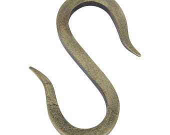 Vintage Iron S-Hook Utility & Plant Hook, Kitchen Storage Chain Connector (2 Pack) - Hand Crafted Various Finishes - RCH Hardware SH-IR02