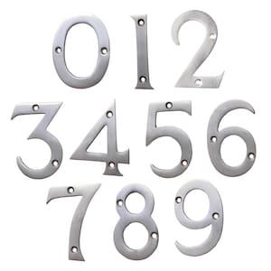 Nowoczesny, mosiężny numer domu szeryfowy 3-calowy do tabliczek adresowych, skrzynek pocztowych i szyldów metalowych - NO-BR2270-75 od RCH Hardware