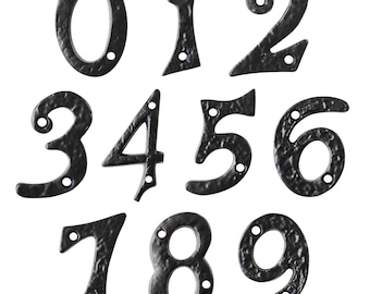Vintage Traditional Serif, Textured 2 Inch Iron House Number for Address Plaque, Mailbox, and Metal Signage - NO-IR830-50 from RCH Hardware