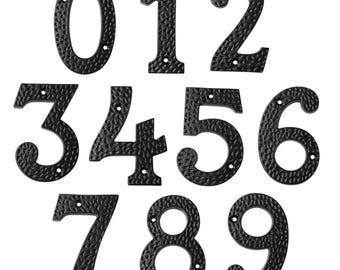 Modern Country Serif 4 Inch Iron House Number for Address Plaque, Mailbox, and Metal Signage - NO-IR831-100 from RCH Hardware