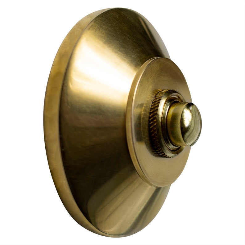 Modern Industrial Hand Finished Round Brass Door Bell Push in Etsy