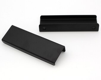 Matte Black Modern Industrial Stainless Steel Finger Edge Pull for