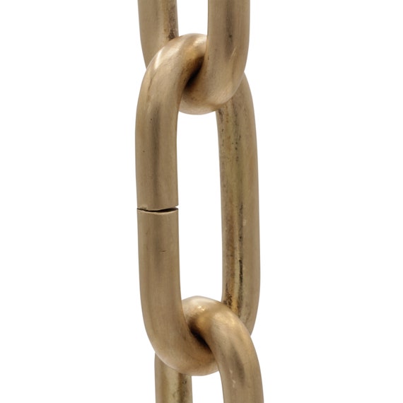 RCH Supply Company Rectangle Un-Welded Link Solid Brass Chain; Polished Brass