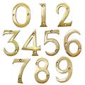 Modern Serif 3 Inch Brass House Number for Address Plaque, Mailbox, and Metal Signage - NO-BR2270-75 from RCH Hardware