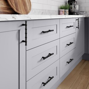 Traditional Bamboo T-Bar Iron Handle Pull for Drawers and Cabinets (5 Pack) - HD-IR004 from RCH Hardware