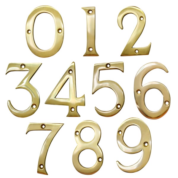 3 Inch Brass House Numbers Etsy