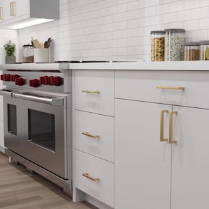 Modern Industrial Squared Bar Stainless Steel Handle Pull for Drawers and Cabinets (5 Pack) - HD-SS128 from RCH Hardware