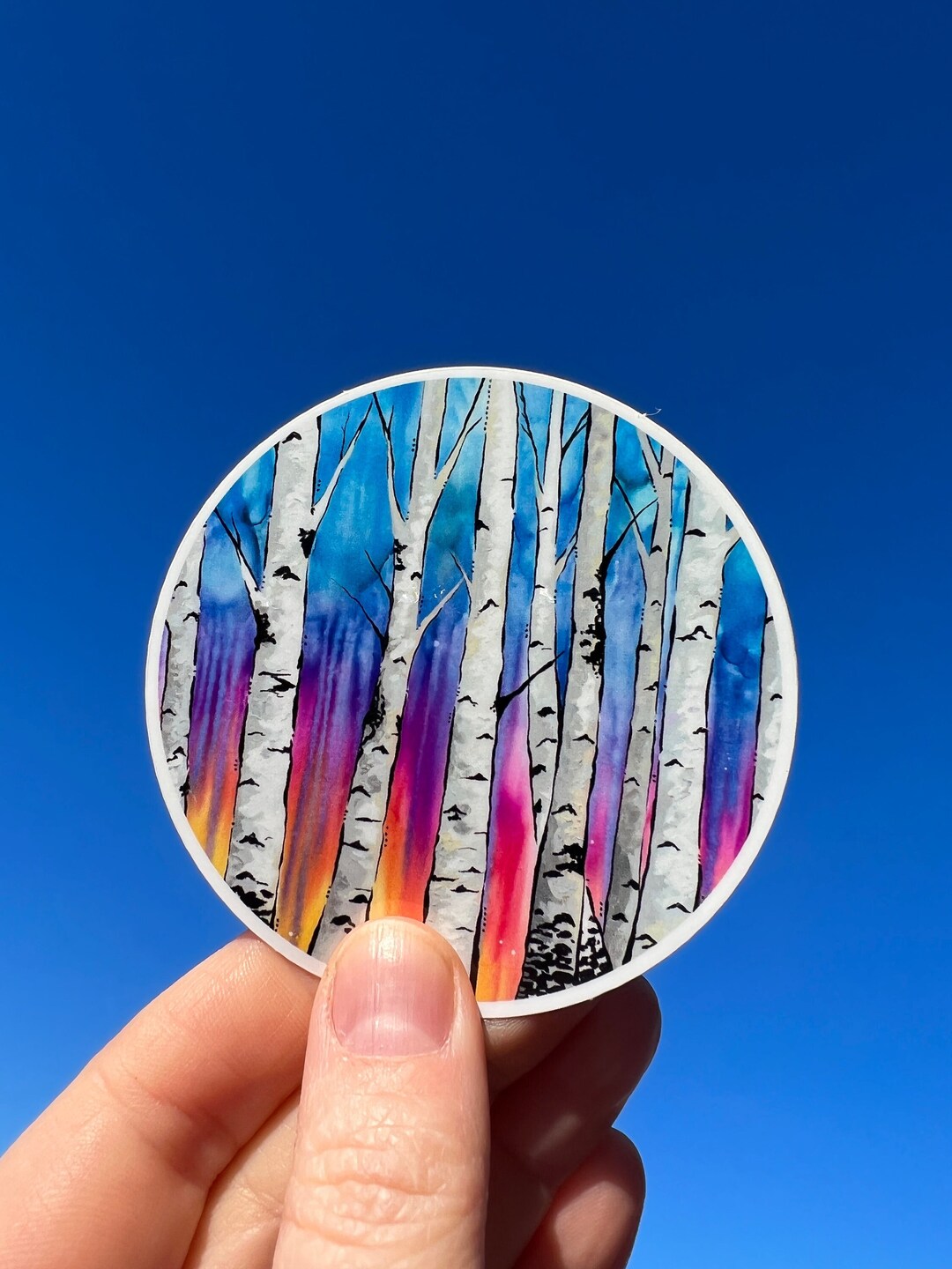 Rainbow Birch Trees Sticker | Alaskan Inspired | Wild and Free | Vinyl ...