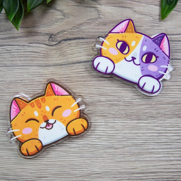 Adorable Cat Acrylic Binder Clips  - Stationary Supply