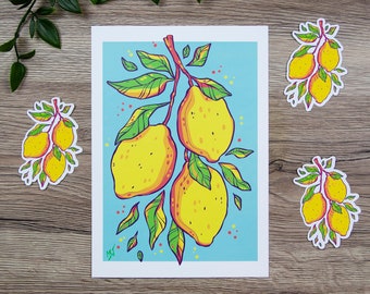 Bright Lemons - Matte Art Print - Signed