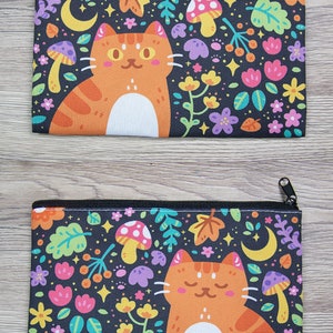 Magical Fall Nature Kitty Pencil Case Zipper Pouch Make-up Bag Stationary School Supply image 6