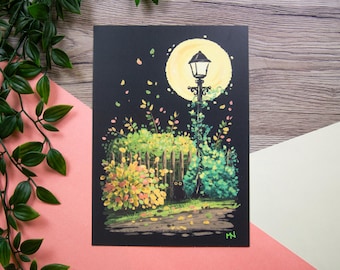 Herfstverlichting - matte kunstprint A5 - gesigneerd
