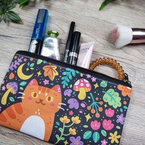 Magical Fall Nature Kitty Pencil Case Zipper Pouch Make-up Bag Stationary School Supply image 3