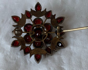 Antique Garnet Frilly Looking Brooch