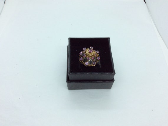 Multi  Stone Thai Princess Ring, Gold Statement R… - image 5