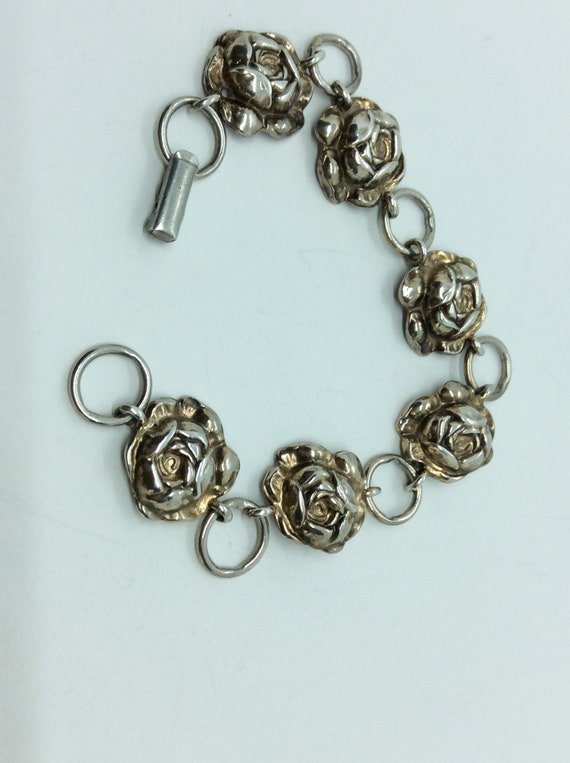 Unger Brothers Sterling Silver Roses Bracelet with
