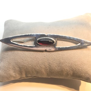 Art Deco Handmade Garnet Brooch Architectural Design Gorgeous