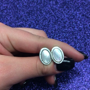 Vintage Enameled Art Deco Cuff links and Stud Buttons in Sterling with MOP centers