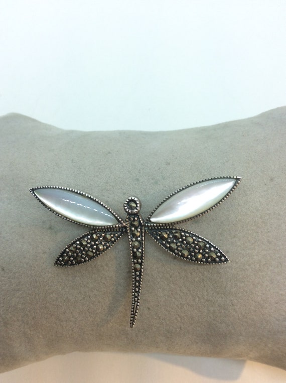 Beautiful Dragonfly Signed A with mother of Pearl… - image 7