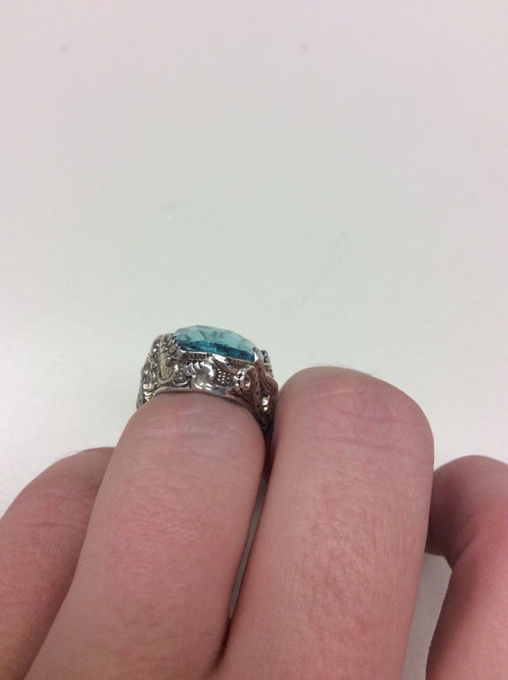 Sterling Silver Ring with Dragon undercarriage an… - image 2