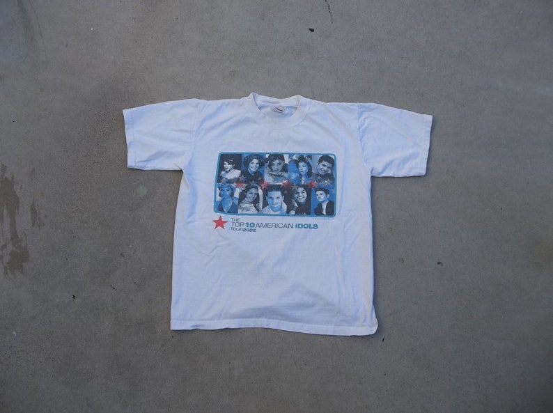 Vintage T-shirt American Idols top 10 2002 sz Small Concert Tour Tee image 3