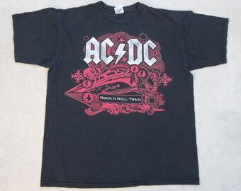 Retro T-shirt 2000s Large AC DC Rock N Roll Train Black Ice Highly Collectible