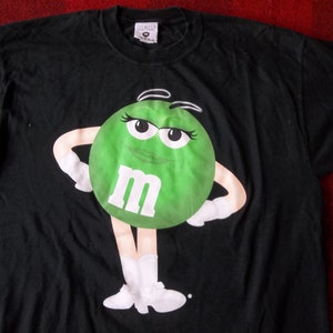 Vintage T-shirt M&Ms Candy Bar Ms. Green Chocolate sz XL image 1