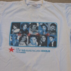 Vintage T-shirt American Idols top 10 2002 sz Small Concert Tour Tee image 8