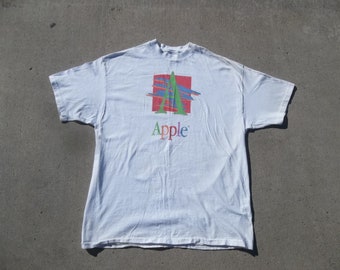 Camiseta vintage Apple Computer Mac 1990s 1980s XL Geek Computer Nerd Unique Vintage Rainbow Spell Out Logo Microsoft A es para Apple