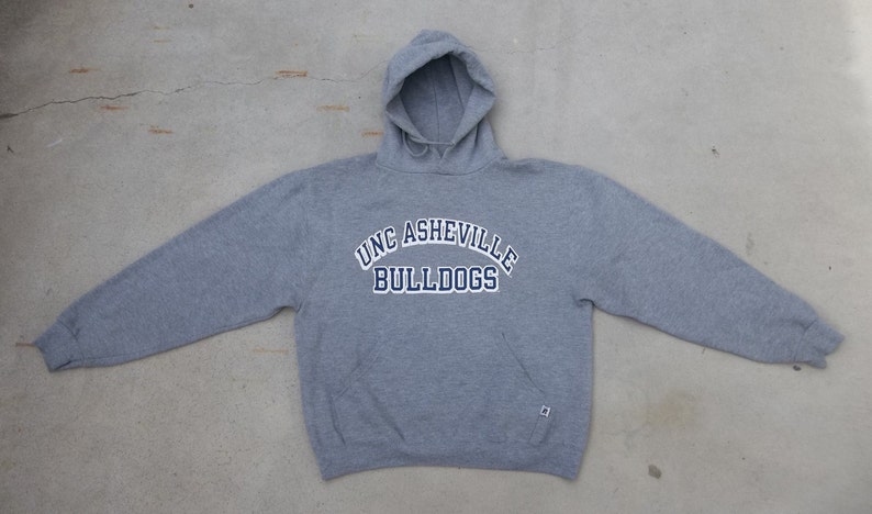 Vintage Sweatshirt University of North Carolina at Asheville 1990s Small Bulldogs Distress Preppy Grunge Hoodie Collegiate Unique Retro image 3