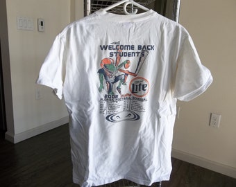 Vintage Gators University of Florida  T-Shirt 2002s Football Roster 1990s Large Miller Lite Retro Tee