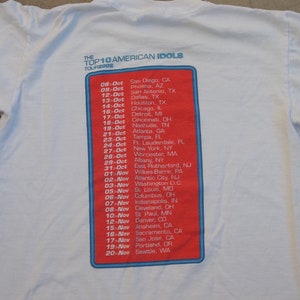 Vintage T-shirt American Idols top 10 2002 sz Small Concert Tour Tee image 5
