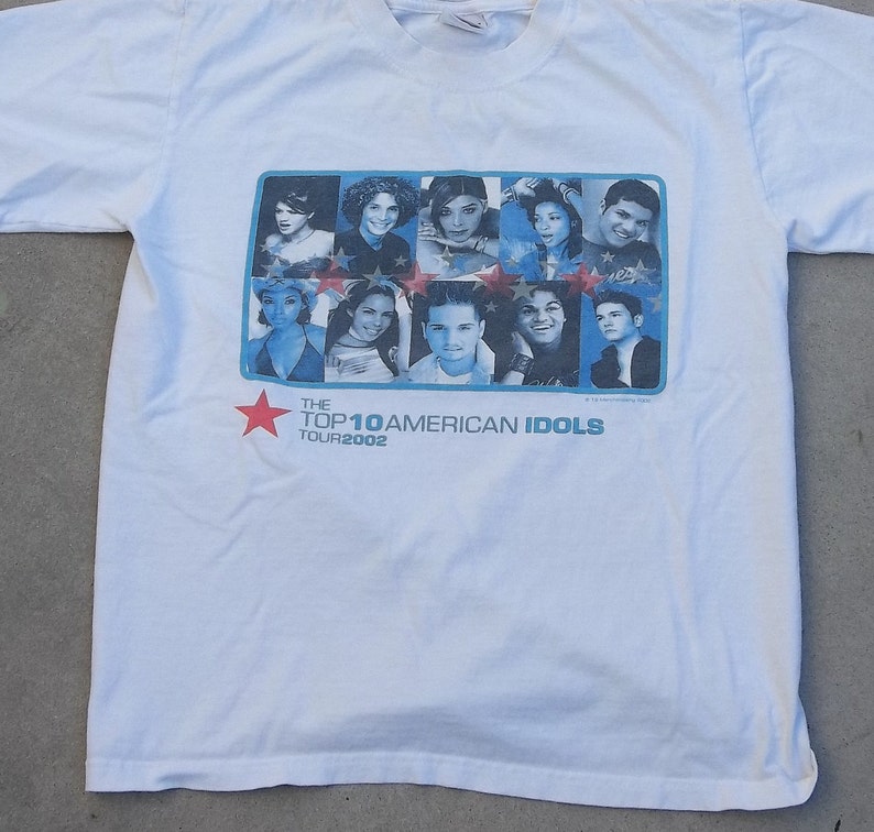 Vintage T-shirt American Idols top 10 2002 sz Small Concert Tour Tee image 2