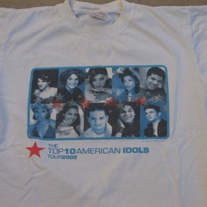 Vintage T-shirt American Idols top 10 2002 sz Small Concert Tour Tee image 4