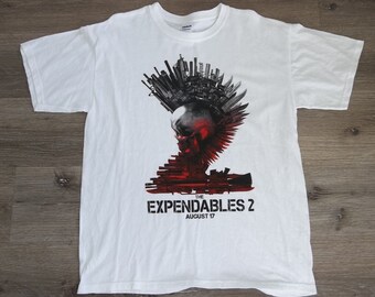 Vintage T-Shirt The Expendables 2  2000s Large Distressed Faded  Worn In